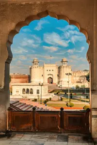 Lahore Fort seen through a Mughal archway